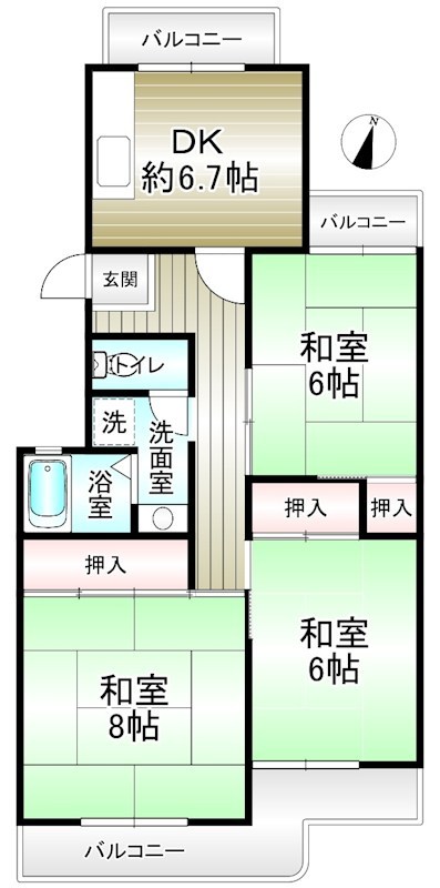 泉北原山台第２次団地　４号棟 間取り図