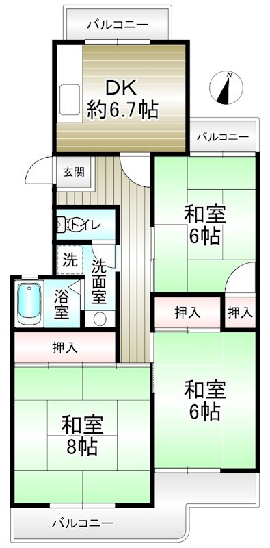 泉北原山台第２次団地　４号棟 間取り図