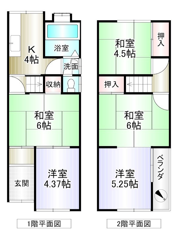 富秋町２丁目　テラスハウス 間取り図