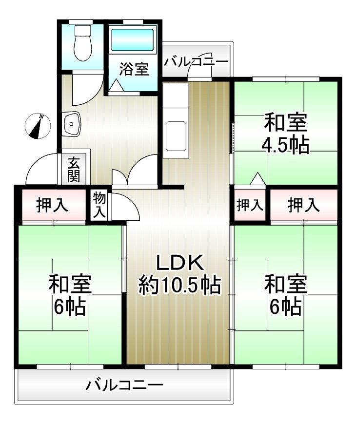 泉北槇塚台住宅8号棟 間取り図