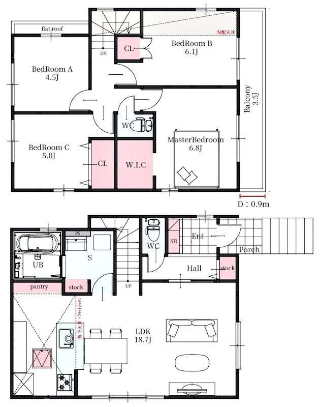 赤坂台５丁　１号棟 間取り図
