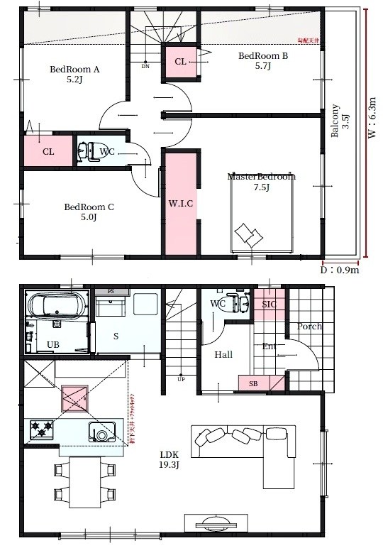赤坂台５丁　２号棟 間取り図