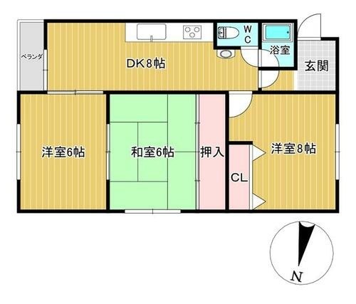 泉ヶ丘第3コーポラス 間取り図
