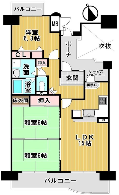 ヴァローレ三原台１棟 間取り図