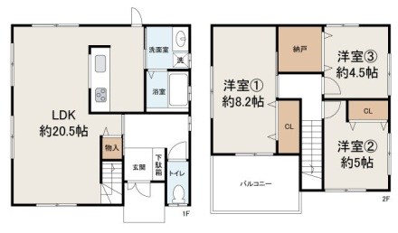 逆瀬川　戸建 間取り図