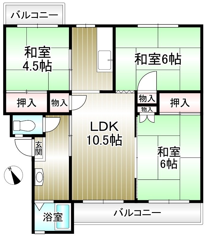 泉北槇塚台住宅2号棟 間取り図