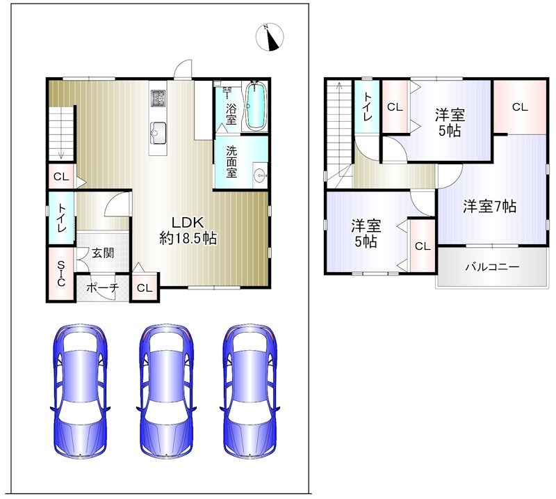 逆瀬川　戸建 間取り図