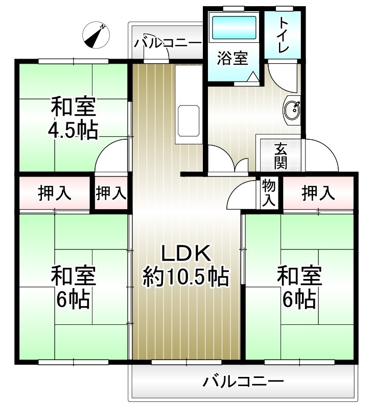 茶山台第１次住宅7号棟 間取り図