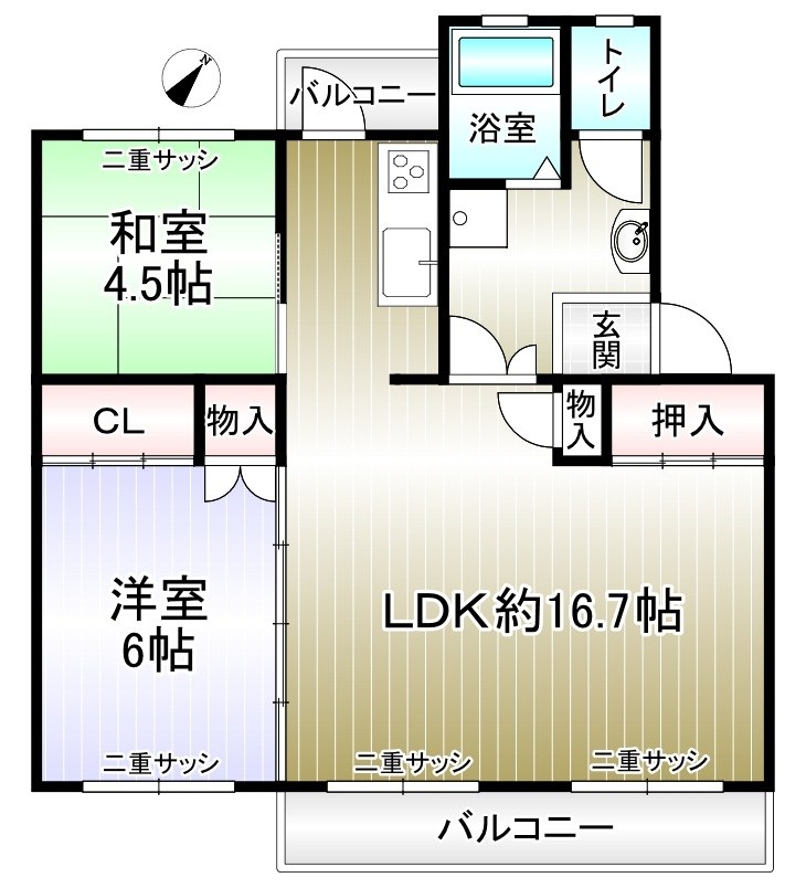 茶山台第１次住宅7号棟 間取り図