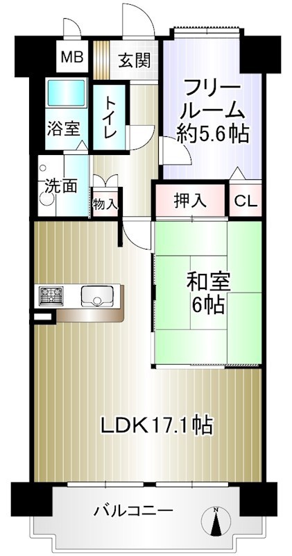 シャルマンフジ初芝・ローヤルコート 間取り図