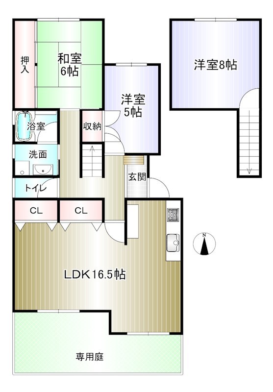 泉北赤坂台B住宅14号棟 間取り図