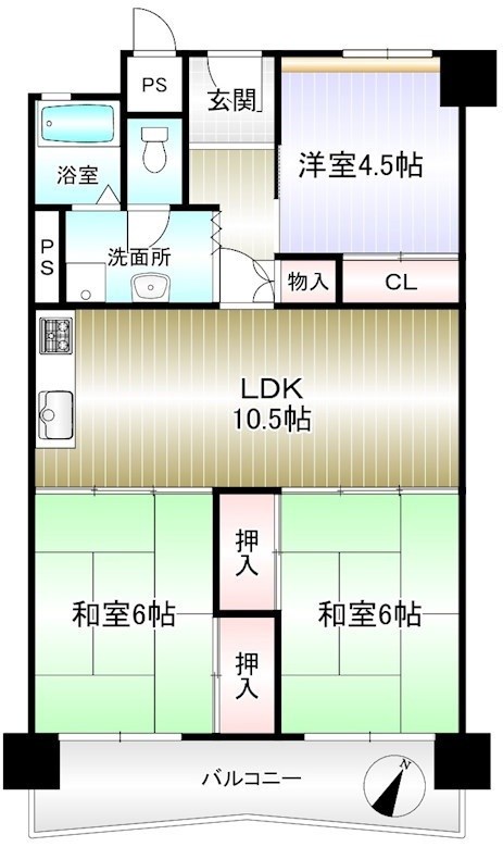 泉北若松台ＡＢ住宅1号棟 間取り図