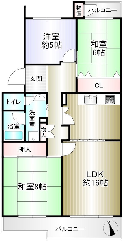 泉北御池台第1住宅14号棟 間取り図