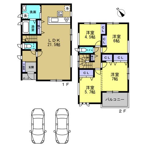 海部郡蟹江町学戸一丁目130番 間取図・土地図