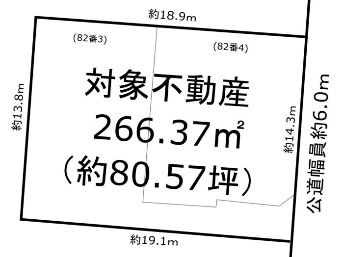 海部郡蟹江町今東郊通 全体 間取図・土地図