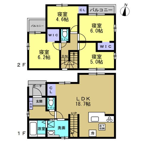 名古屋市中村区北畑町三丁目　1号棟 間取図・土地図
