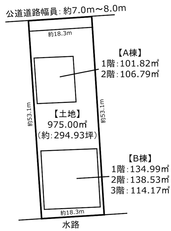 カーサグローリアA棟B棟 間取図・土地図