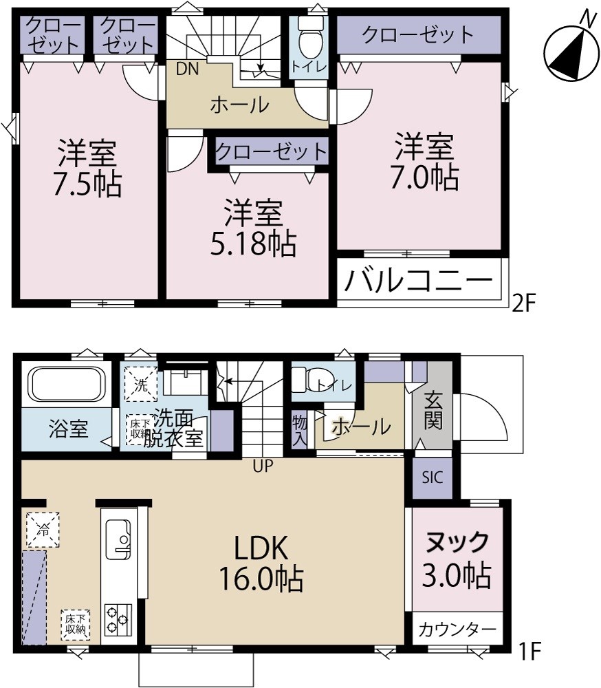 洗練された意匠が光る上質な建物デザイン 間取り図