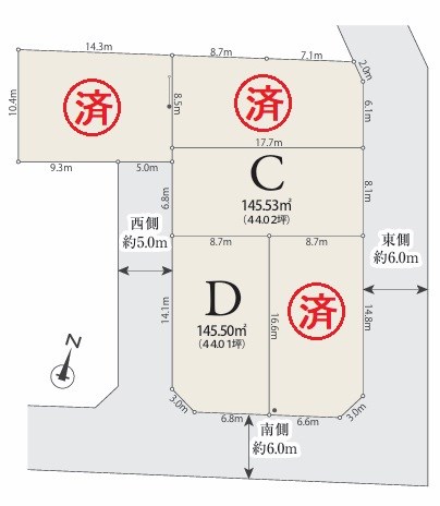 大型開発分譲地内のデザイナーズ住宅 間取り図