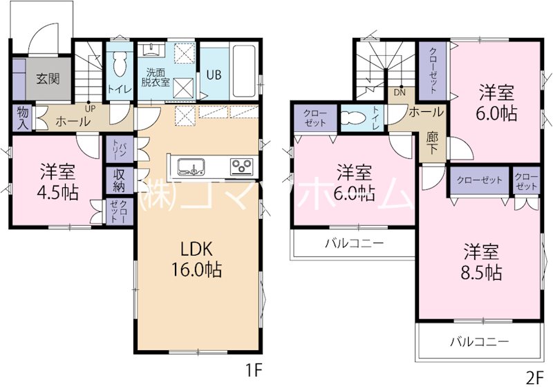 全８区画の開発分譲地。閑静な住宅街に位置しています。徒歩５分圏内に小学校・中学校・保育園・公園などが揃い、子育て世帯にもお勧めです。 （7号区）    間取り図