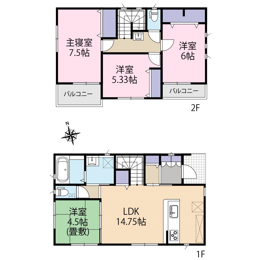 多摩市関戸5丁目 4号棟 間取り図