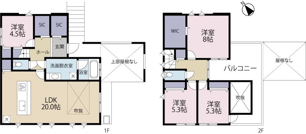 八王子市片倉町　新築分譲住宅 間取り図