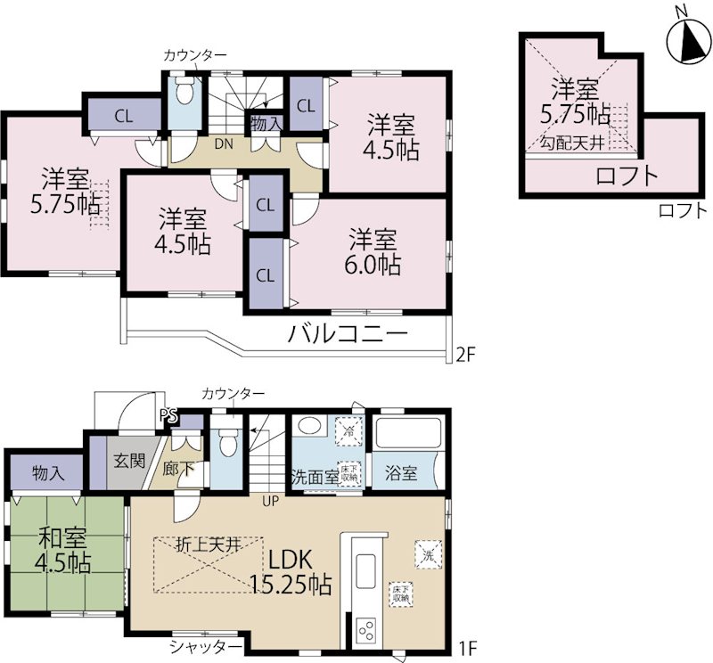 昭島市宮沢町2丁目　1号棟 間取り図