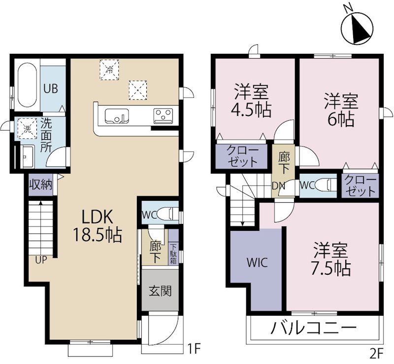 昭島市宮沢町2丁目　3号棟 間取り図