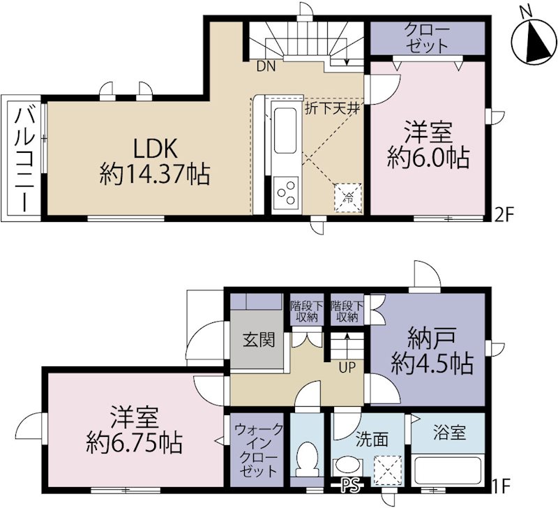 昭島市朝日町3期　1号棟 間取り図