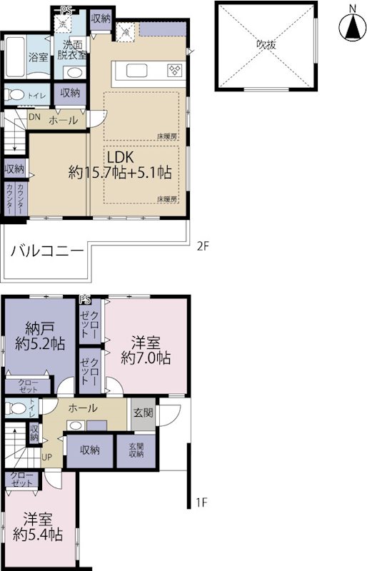 三鷹市新川8期　1号棟 間取り図