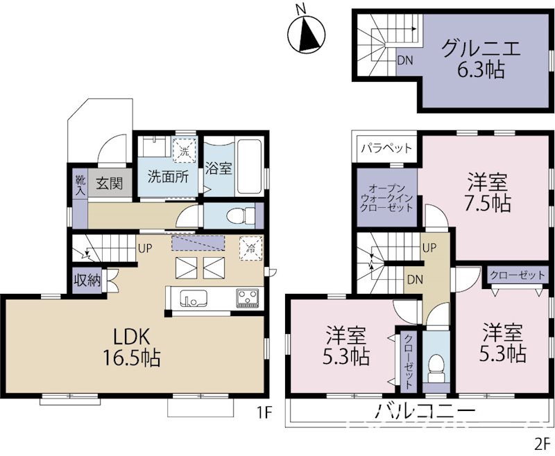 ゆめみのもり三鷹第133期　1号棟 間取り図