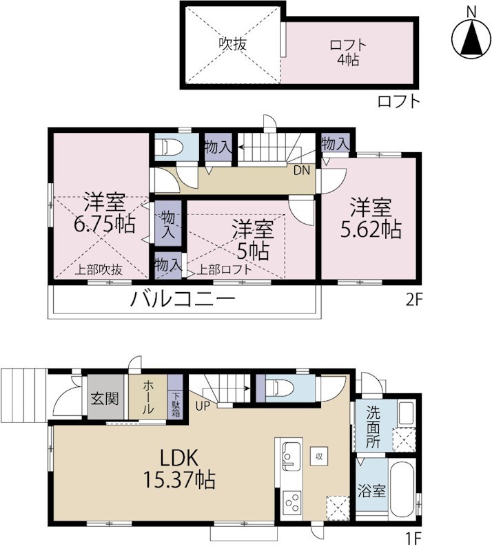 多摩市和田2期　1号棟 間取り図