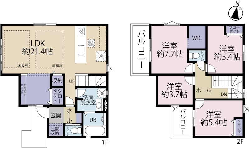 三鷹市深大寺5期　1号棟 間取り図