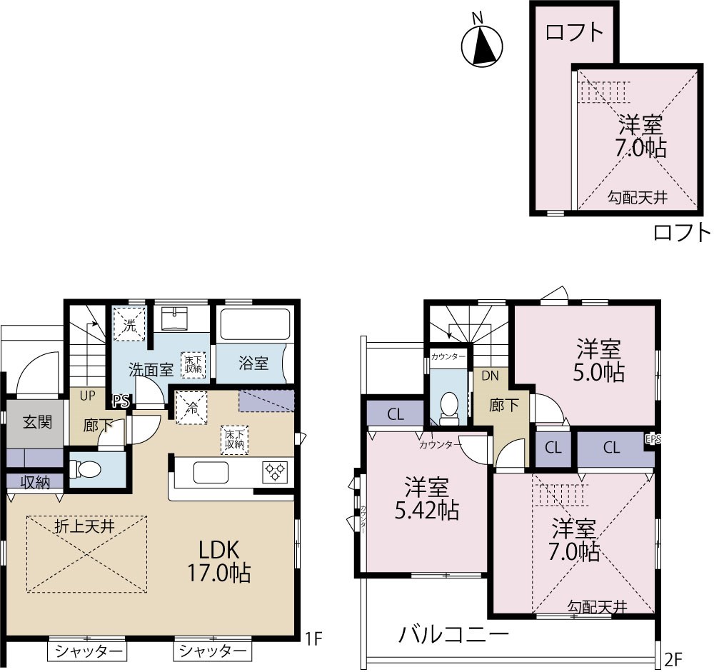 日野市落川　1号棟 間取り図