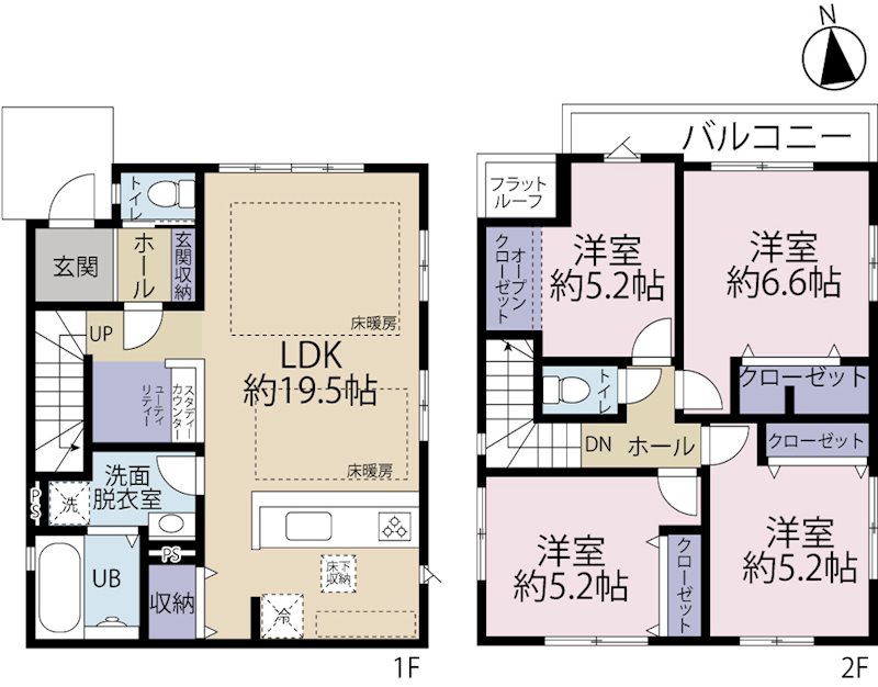 三鷹市深大寺6期　1号棟 間取り図