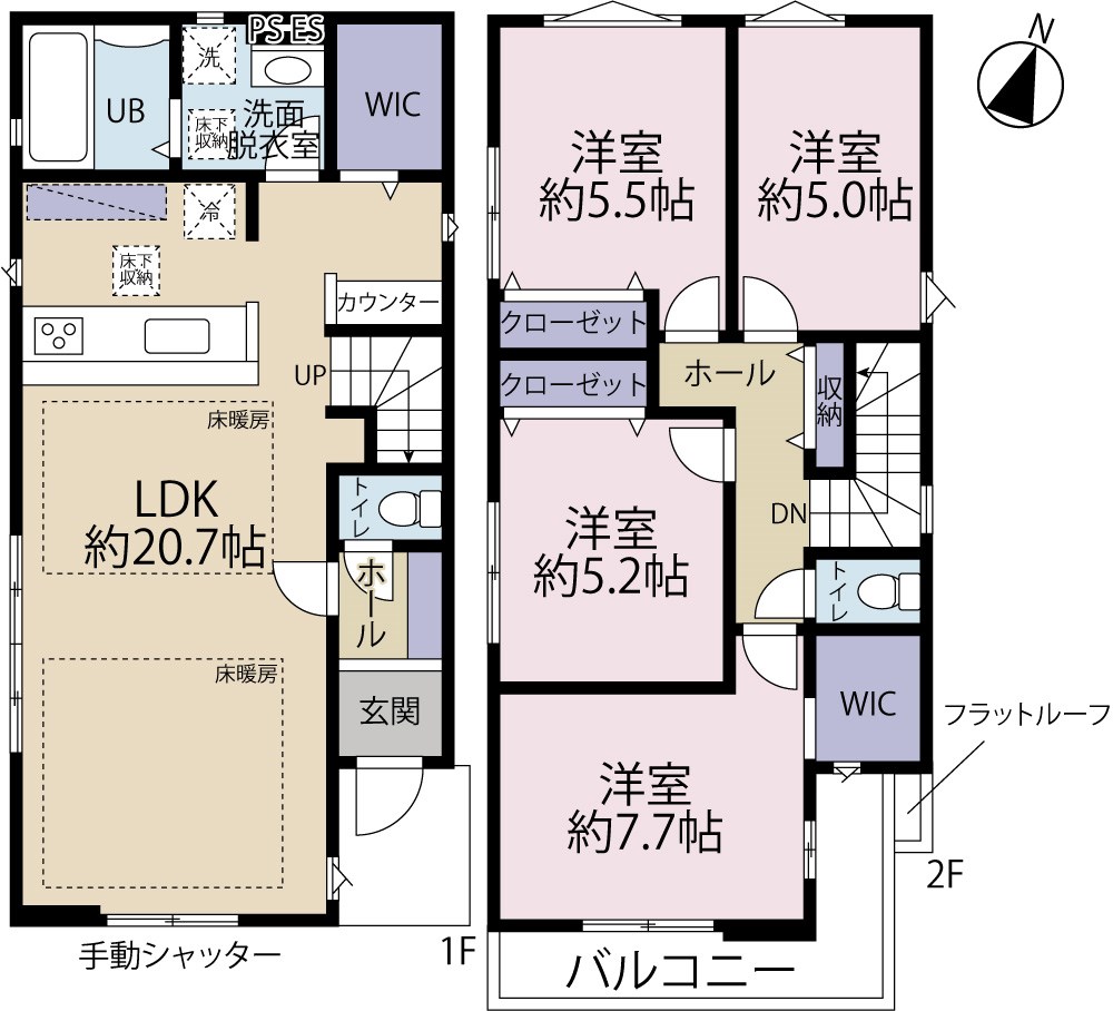 八王子市上柚木2期　3号棟 間取り図