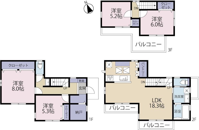 ゆめみのもり三鷹第129期　1号棟  間取り図