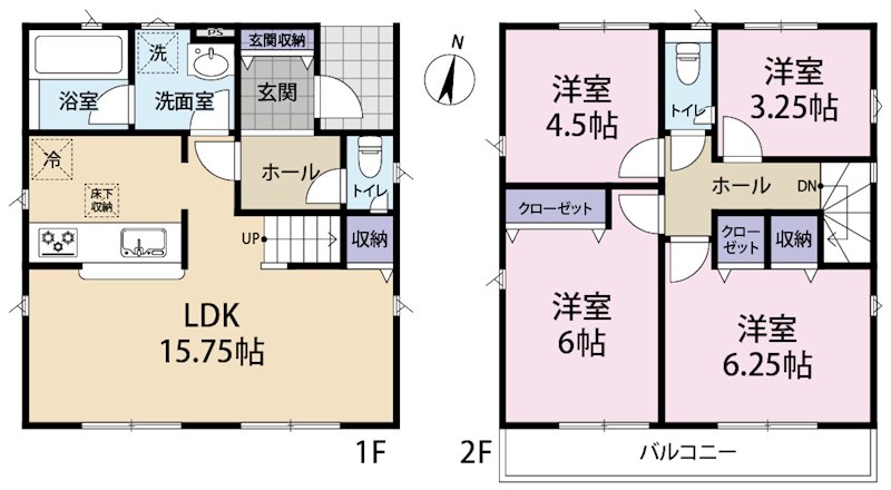 三鷹市深大寺　第4　2号棟 間取り図