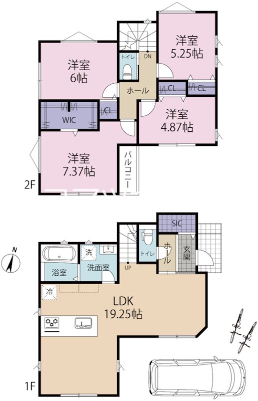 多摩市和田　新築分譲住宅 間取り図