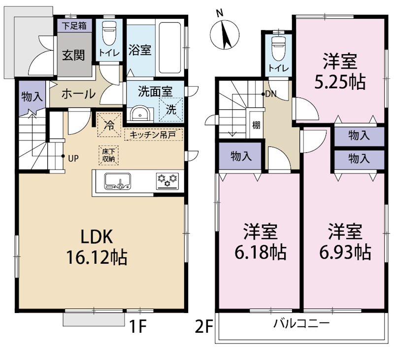 太陽光発電＆蓄電池システム搭載の省エネ中古戸建 間取り図