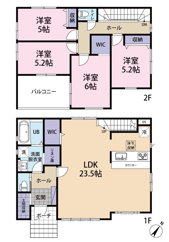 多摩市聖ヶ丘　新築分譲住宅 間取り図