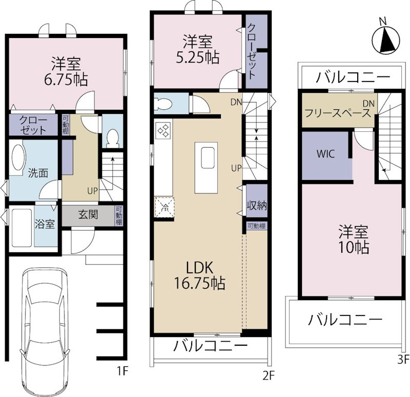 柴崎町第5期　2号棟 間取り図