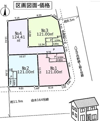 八王子市中山　3区画 間取り図