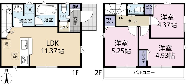 三鷹市井口第6　1号棟 間取り図
