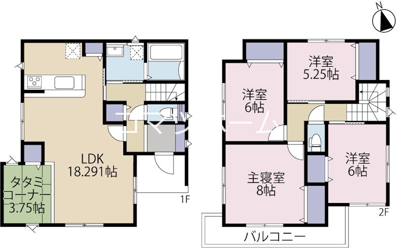 武蔵村山市伊奈平5丁目　1号棟 間取り図