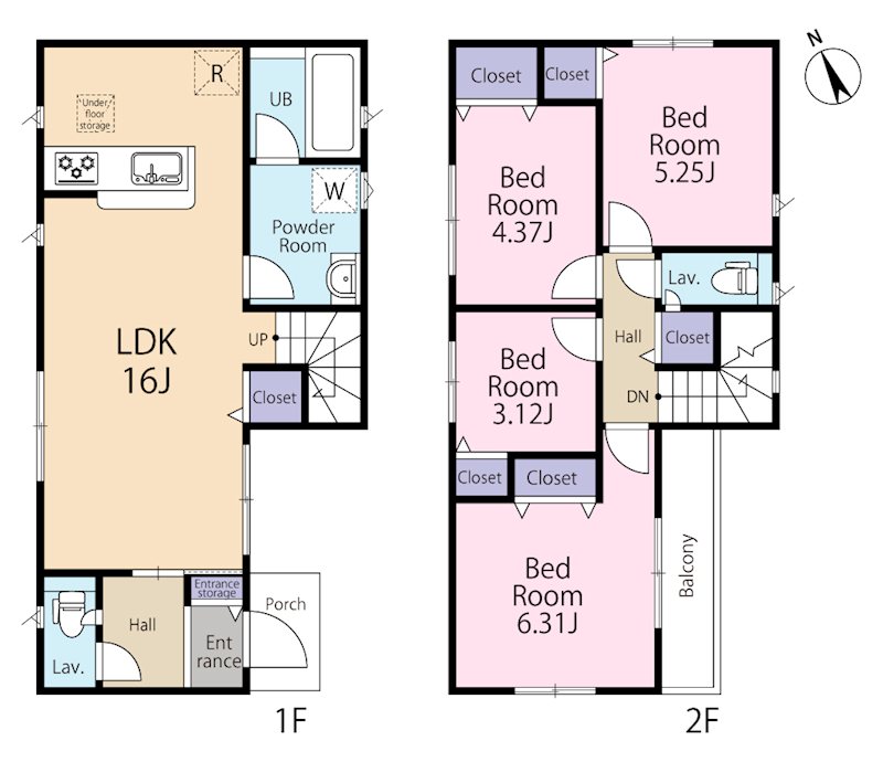 三鷹市大沢第16　2号棟   間取り図