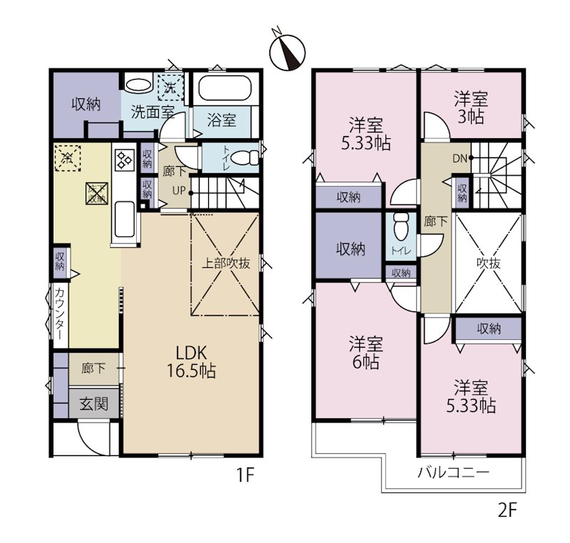 国立市矢川1期　2号棟 間取り図