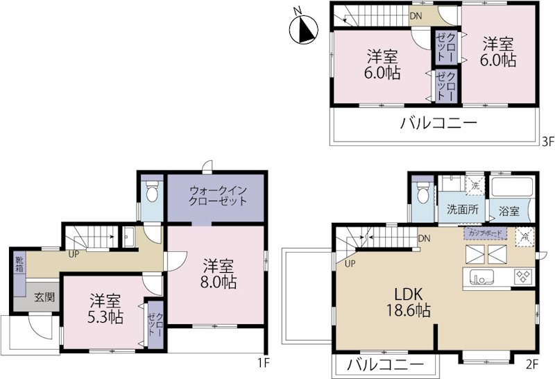 ゆめみのもり三鷹第23期　A号棟  間取り図
