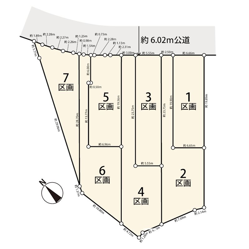 稲城市坂浜　6区画 間取り図