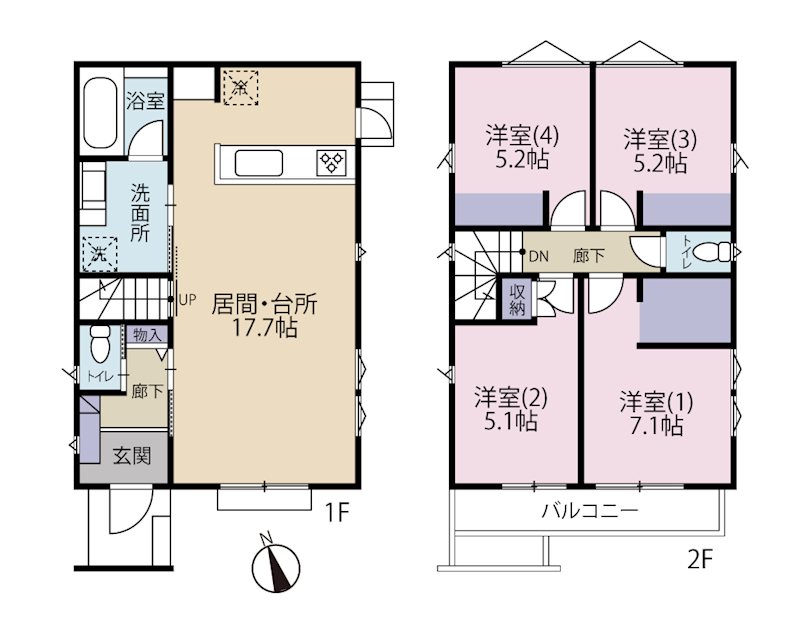 多摩市落川6期　1号棟 間取り図